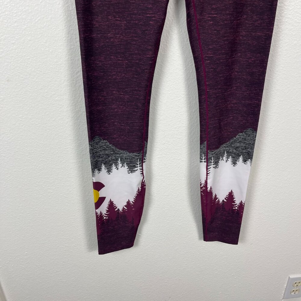 Colorado Threads | Yoga mountain Leggings maroon, size L - Picture 4 of 10